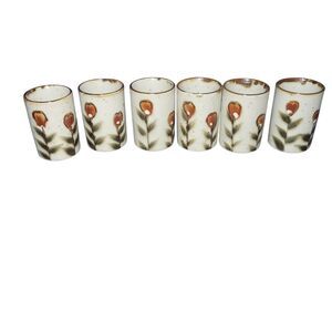 Set of Floral Ceramic Tumblers